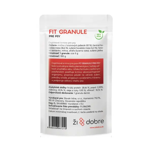 Fit granule pre psy - balenie pamlskov s polyfenolmi, červeno biele balenie